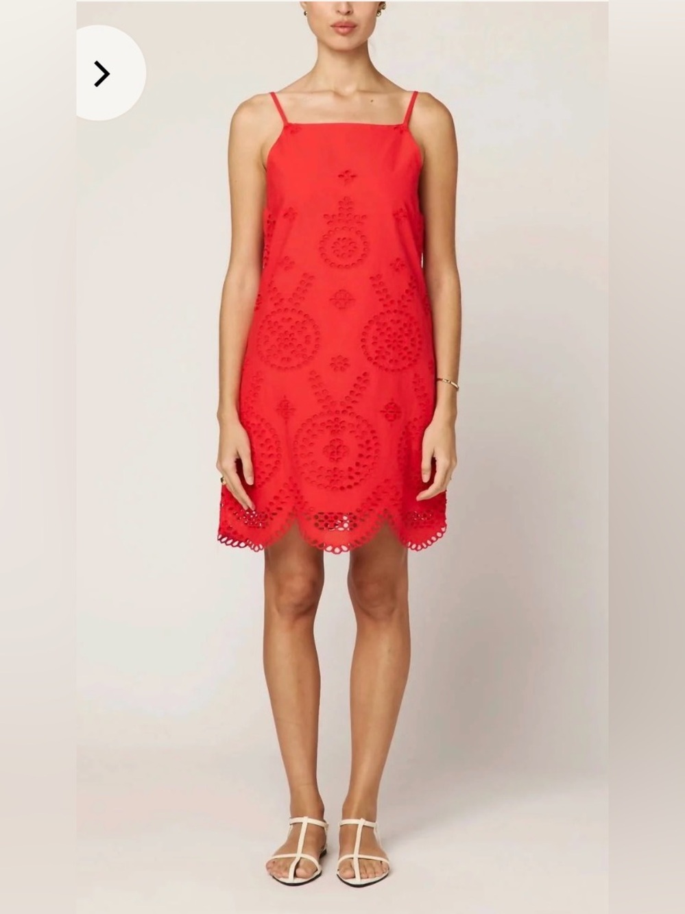 NWT Cleobella Thandi Mini Red Eyelet Spaghetti-Strap Shift Dress
